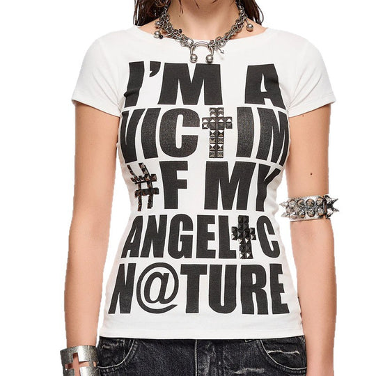 Damen T-Shirt mit kreativem grafischen Aufdruck R&B