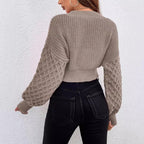 Damen Strickjacke mit Kabelmuster und formschönem Design R&B