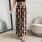 Damen Modische Palazzo-Hose mit grafischem Muster R&B