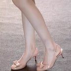 Damen Sling-Pumps mit dekorativem Schleifenakzent und elegantem Absatz R&B