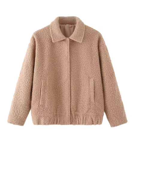 Damen strapazierfähige und kuschelige Teddyjacke mit elastischem Bund R&B