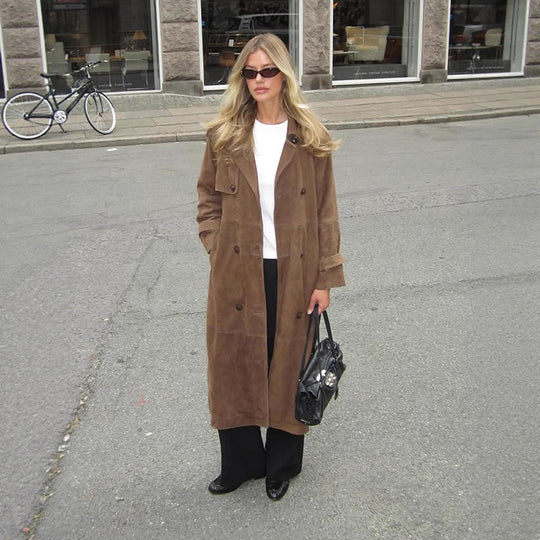 Damen eleganter und stilvoller Longcoat R&B