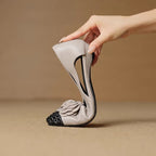 Damen Ballerina-Schuhe mit floralen Akzenten und offenem Fersenbereich R&B