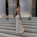 Damen glamouröses Langkleid mit funkelndem Paillettenbesatz R&B