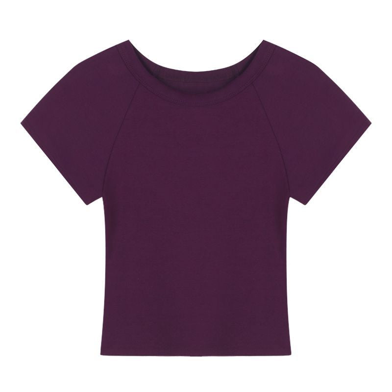 Damen Cropped T-Shirt mit modischem Rundhalsausschnitt und lässigem Design