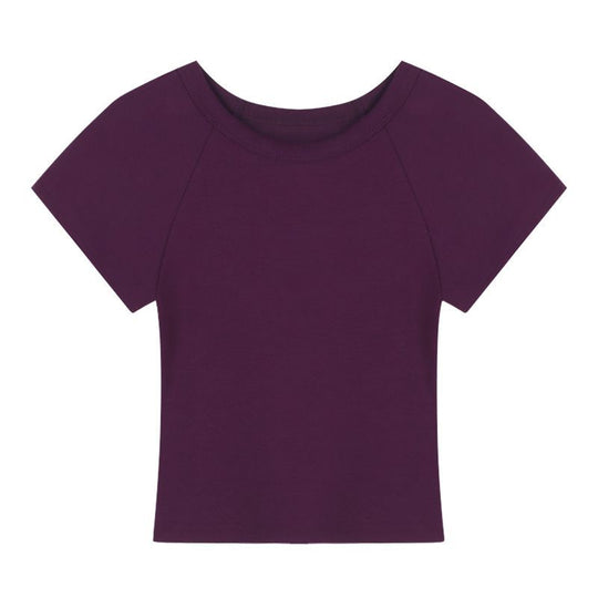 Damen Cropped T-Shirt mit modischem Rundhalsausschnitt und lässigem Design