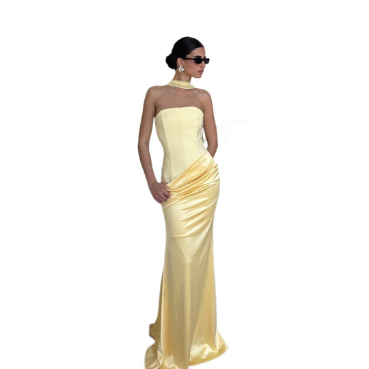 Damen Bodycon Abendkleid mit eleganter Drapierung R&B