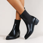 Damen Stiefeletten mit elastischem Schaft und komfortablem Blockabsatz R&B