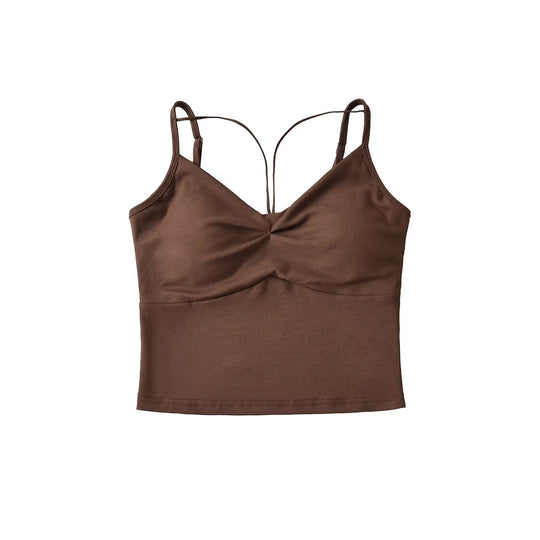 Damen elegantes Crop-Top mit verstellbaren Spaghetti-Trägern R&B