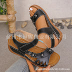 Damen Wedge-Sandalen mit floralem Akzent und komfortabler Fußbettung R&B