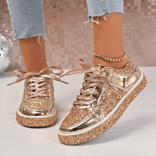 Damen Glitzernde Sneakers mit atmungsaktivem Innenfutter R&B