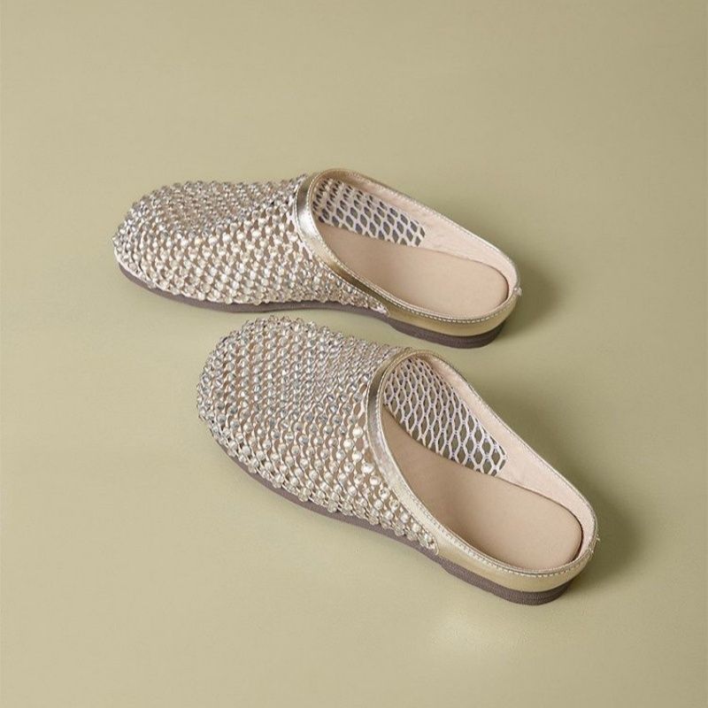 Damen elegante Mesh Clogs mit modischem Strassdesign R&B