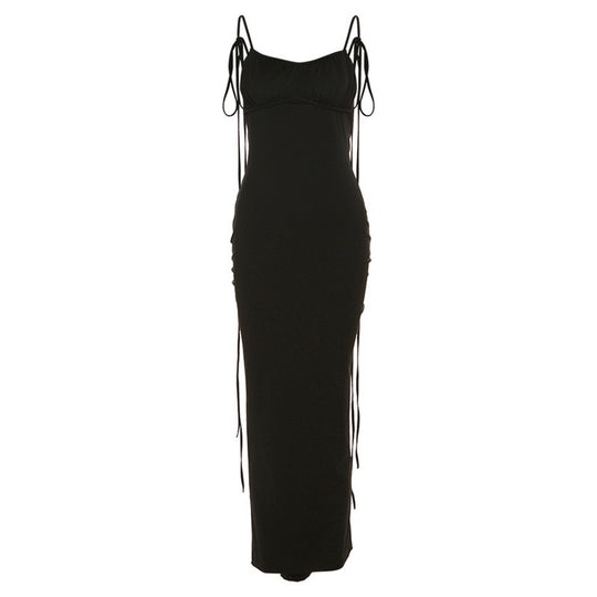 Damen Figurbetontes Maxikleid mit Raffung und Trägerdetails R&B