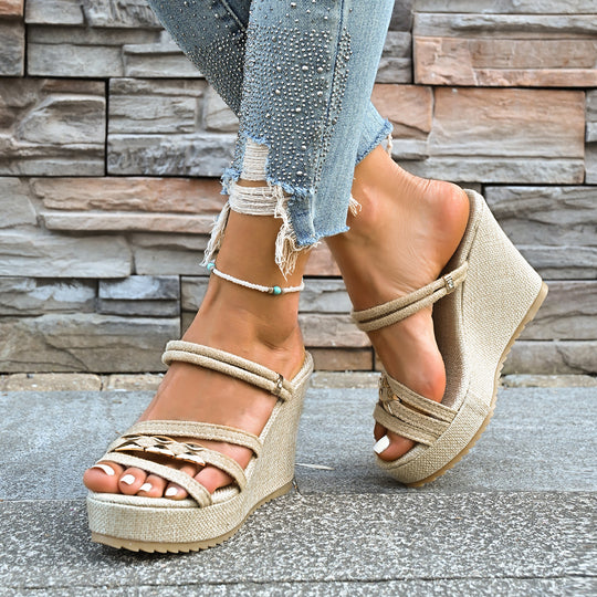Damen Wedge-Sandalen mit komfortablen Riemen und rutschfester Sohle R&B