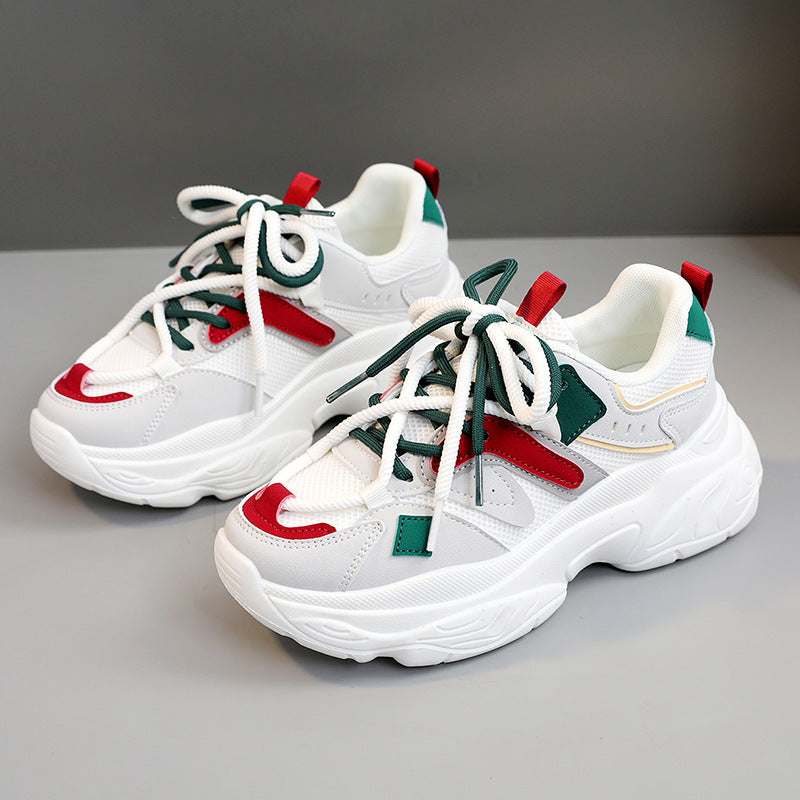 Damen Sportliche Chunky Sneakers mit atmungsaktiver Mesh-Oberfläche und stabiler Sohle R&B