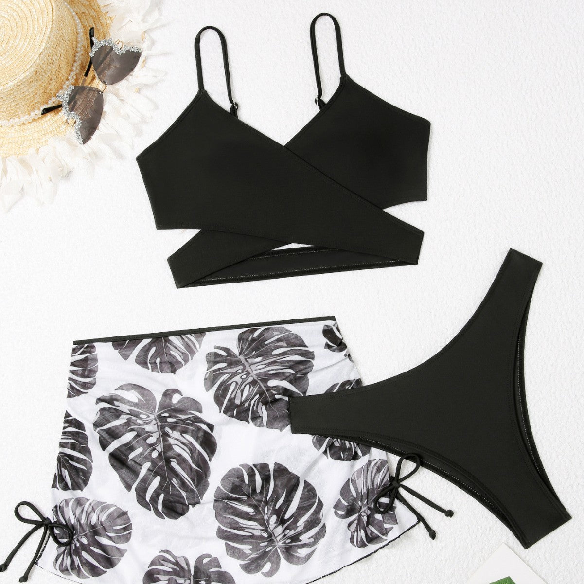 Damen Triangel-Bikini mit elegantem Wickelrock R&B