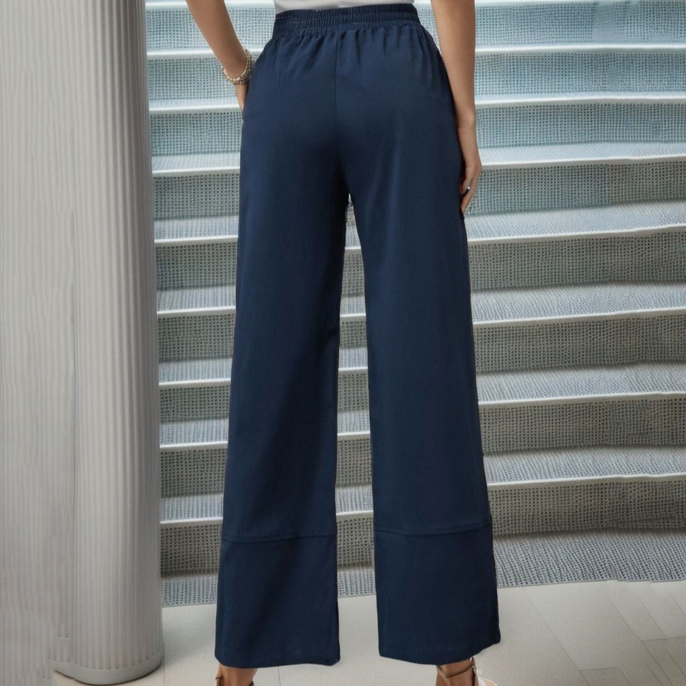 Damen Weite Leisure-Hose mit dekorativen Druckknöpfen R&B