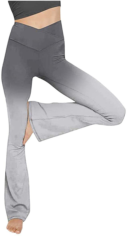Damen Bootcut Yoga-Hose aus elastischem Material mit hohem Bund R&B