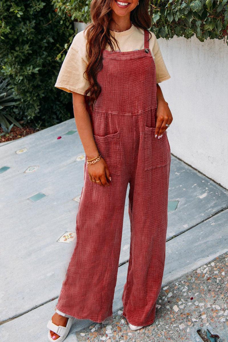 Damen Lässiger Overall mit praktischen Taschen und weitem Bein R&B