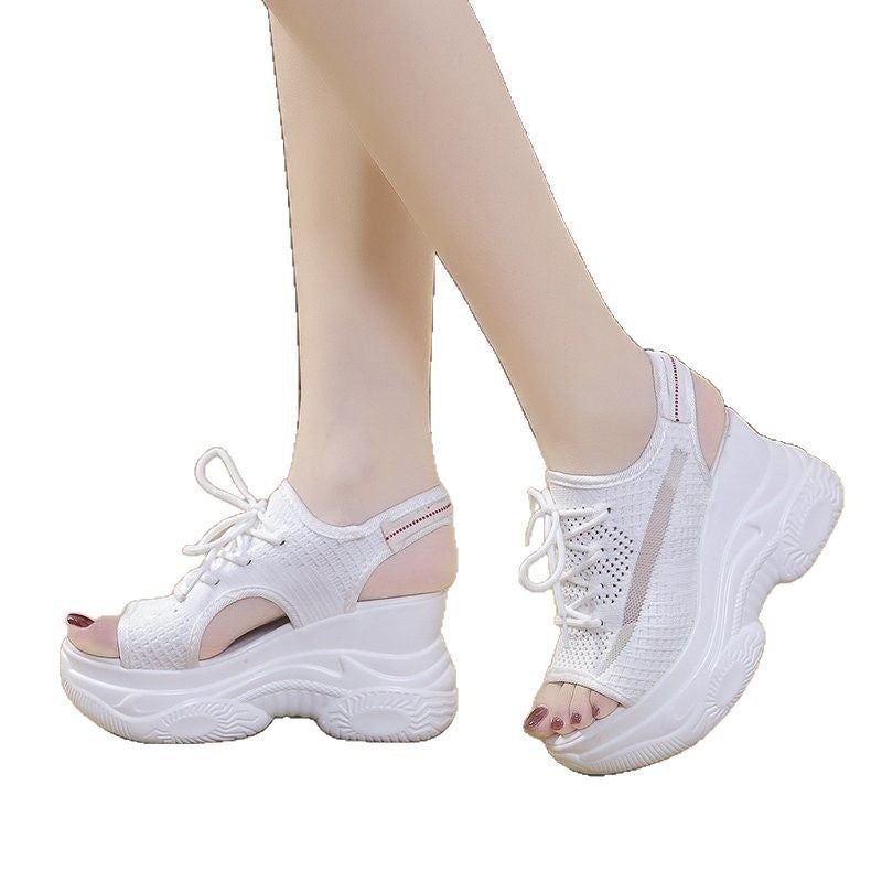 Damen Sportliche Plateau-Sandalen mit atmungsaktiver Obermaterial R&B