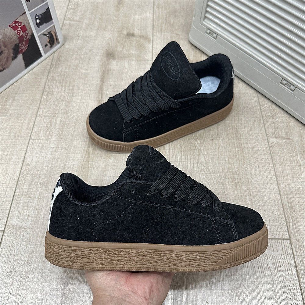 Damen Lifestyle Sneakers mit dicker Gummisohle und weichem Wildleder-Obermaterial
