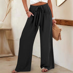 Damen Leichte und luftige Palazzohose mit seitlichen Taschen R&B