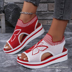 Damen Sportliche Plateau-Sandalen mit modischem Schmetterlingsmotiv R&B