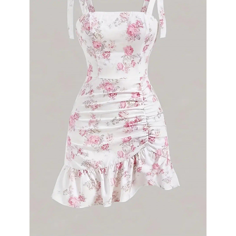 Damen Minikleid mit floralen Rüschendetails und taillierter Silhouette R&B