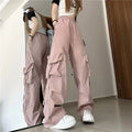 Damen nan ultraleichte Freizeit-Hose mit hohem Elastikbund, Kordelzug und verstellbarem Beinabschluss R&B