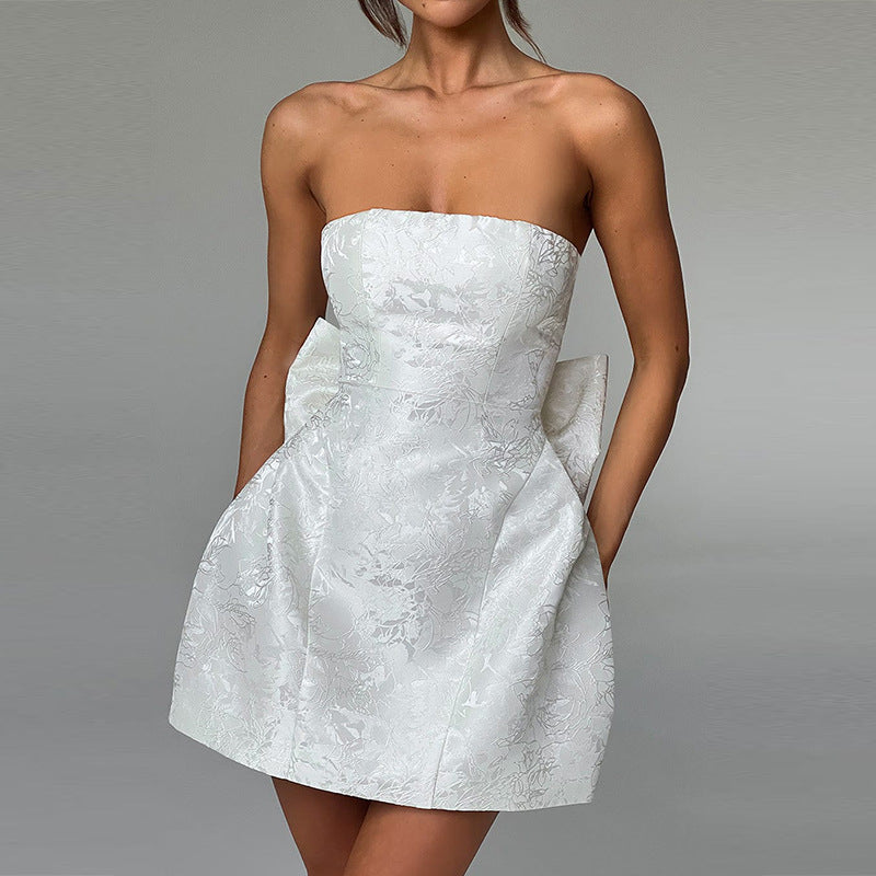 Damen Strapless Cocktailkleid mit voluminösem Rock R&B