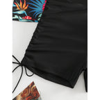 Damen Surf-Badeanzug-Set mit floralem Kurzärmel-Oberteil und komfortablen Shorts R&B