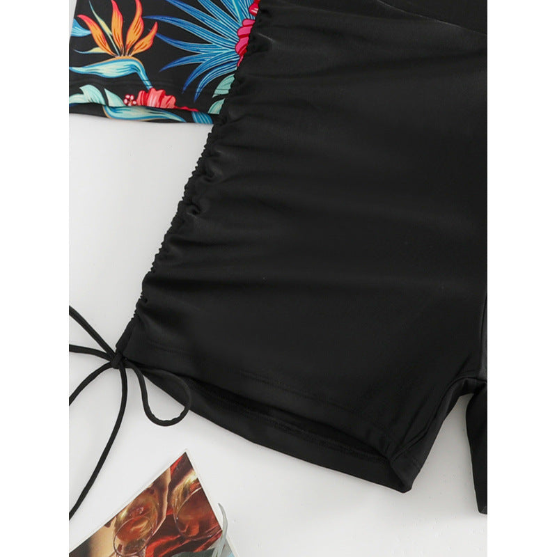 Damen Surf-Badeanzug-Set mit floralem Kurzärmel-Oberteil und komfortablen Shorts R&B
