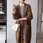Damen Strickmantel mit praktischen Seitentaschen und eleganten Knopfdetails R&B