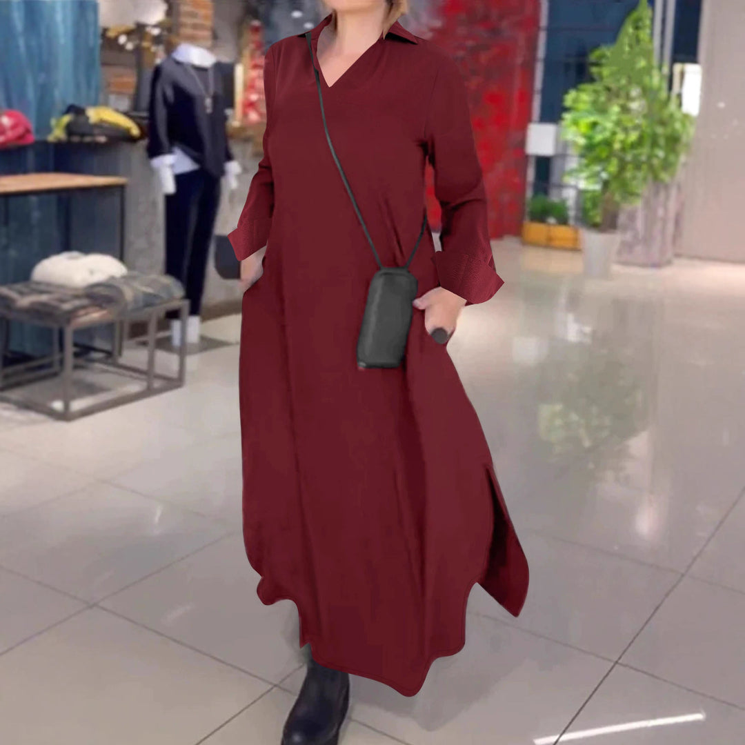 Damen lässiges Hemdkleid mit innovativem seitlichem Schlitz R&B
