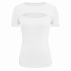 Damen kurzärmliges Oberteil mit trendischem Cut-Out-Design