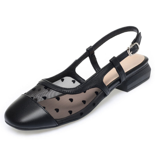 Damen Slingpumps mit einem romantischen Herzdesign und bequemem Blockabsatz R&B