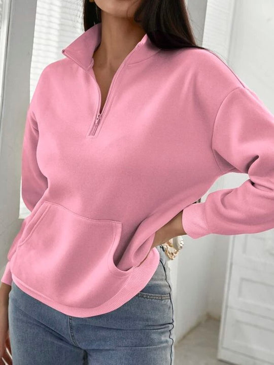 Damen bequemer Stehkragen Pullover R&B