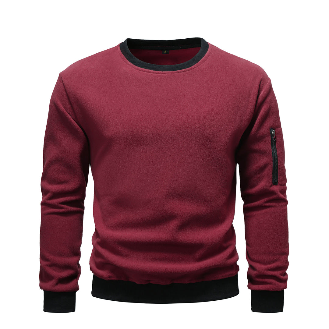 Herren kuscheliger Fleece-Pullover mit Reißverschlusstasche R&B