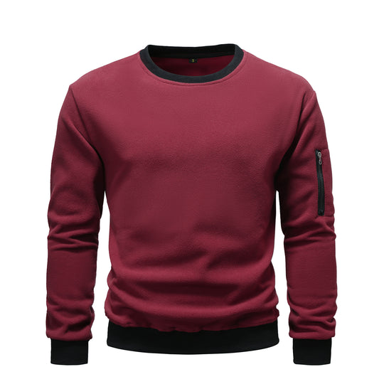 Herren kuscheliger Fleece-Pullover mit Reißverschlusstasche R&B