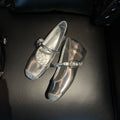 Damen elegante Ballerinas mit funkelnden Akzenten und komfortablem Blockabsatz R&B
