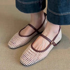 Damen Klassische Ballerinas mit verstellbarem Riemen R&B