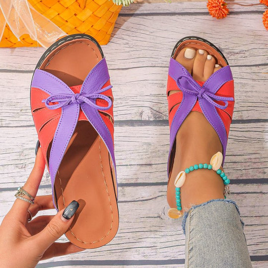 Damen Bequeme und modische Sandalen mit Schleifen-Detail R&B