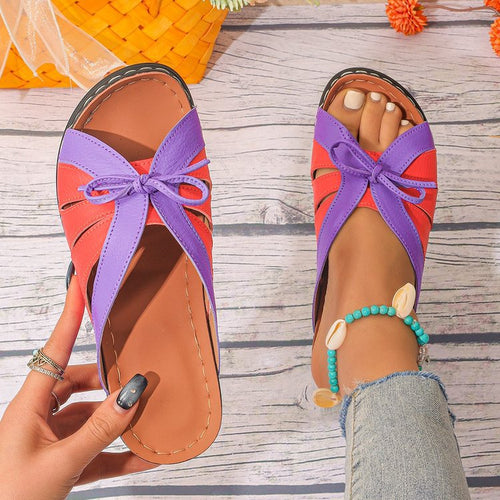 Damen Bequeme und modische Sandalen mit Schleifen-Detail R&B