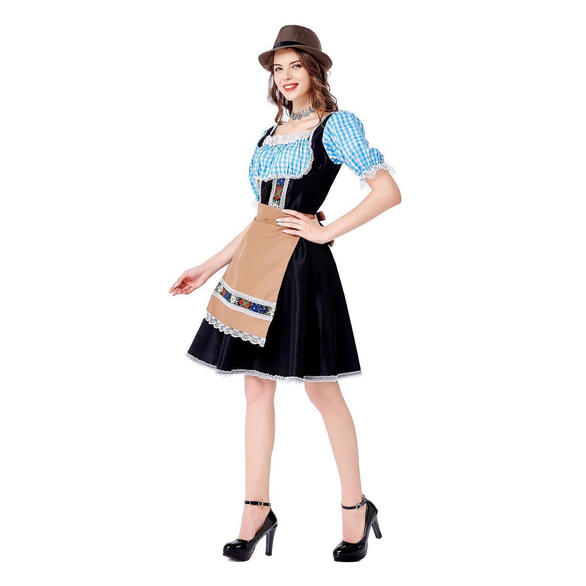 Damen Trachtenkleid mit liR&Bevoll gestalteten Details und elegantem Schürzenüberzug R&B
