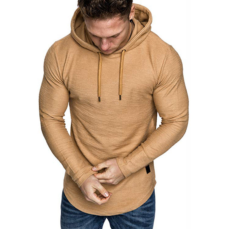 Herren longsleeve Kapuzenshirt mit strukturierter Oberfläche R&B