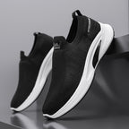 Damen Bequeme Slip-On Sneakers mit atmungsaktivem Strickobermaterial R&B