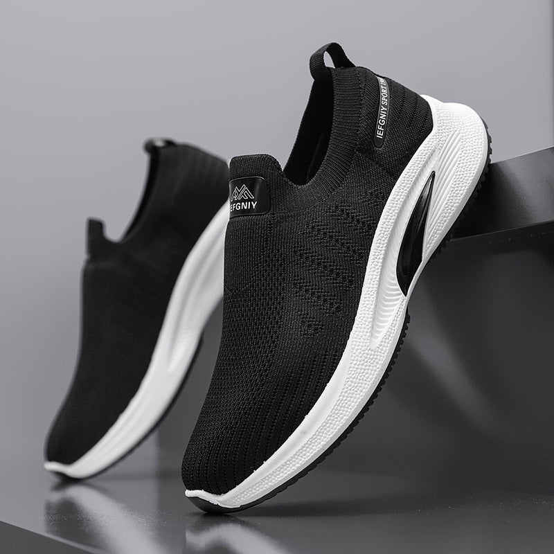 Damen Bequeme Slip-On Sneakers mit atmungsaktivem Strickobermaterial R&B
