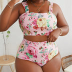Damen Hochtailliertes Bikini-Set mit floralem Design R&B