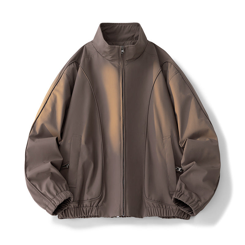 Damen hochschneiderte Übergangsjacke mit elastischem Bund und praktischen Taschen R&B