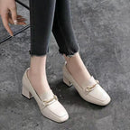 Damen moderne Sling-Pumps mit schickem Quadratverschluss und komfortablem Blockabsatz R&B